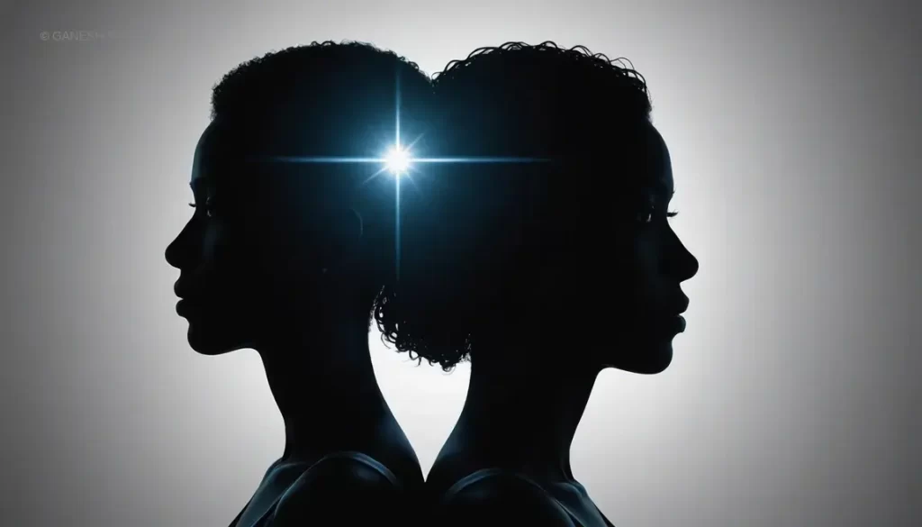 Visual metaphor of the accentuation effect: identical figures made to look different through emphasis.