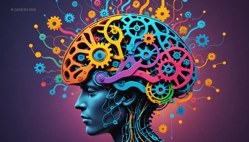 An artistic representation of emotions influencing cognitive processes in decision-making, illustrating the Affect-Infusion Model.