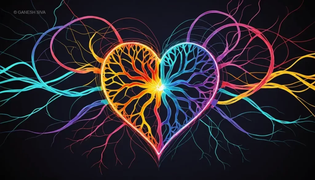 Abstract visualization of emotional arousal activating neural networks for enhanced learning.